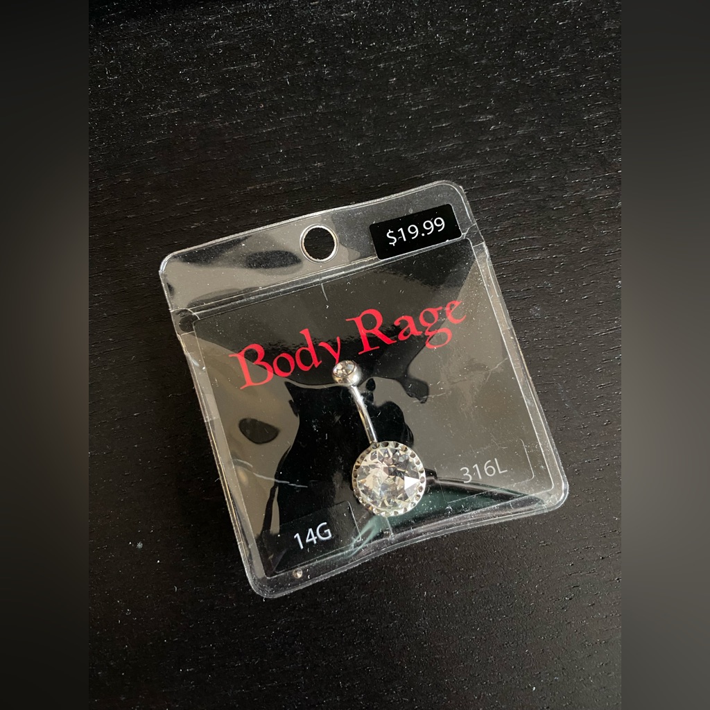 Big Diamond Bellybutton Ring